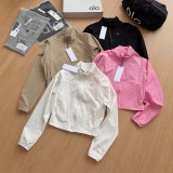 Spring/Summer American-style sports jacket for women, breathable, quick-drying, slimming, cardigan style, suitable for outdoor fitness and commuting