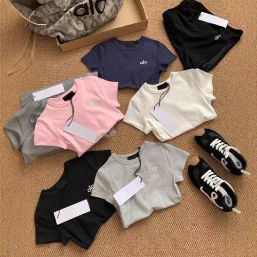 New summer style niche versatile classic basic round-neck slim-fit sports yoga short-sleeve T-shirt for women