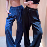 Correct version A** Jisoo Kim Ji-soo's same style sports fitness yoga quick-dry pants casual straight wide-leg pants