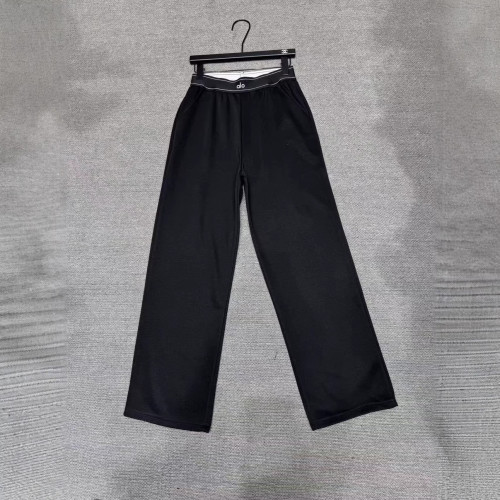 Spring casual sports sweatpants for women, high-waisted wide-leg pants with ribbons, loose-fitting, slimming, and drapey casual pants
