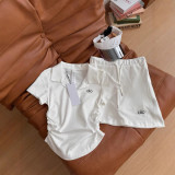 High-end version, original label *Women's casual sports fashion set, simple POLO shirt and anti-exposure short skirt two-piece