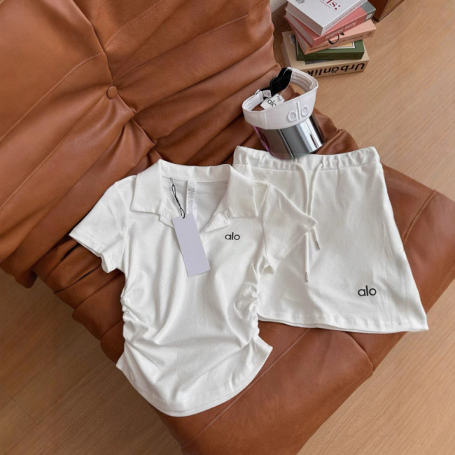 High-end version, original label *Women's casual sports fashion set, simple POLO shirt and anti-exposure short skirt two-piece