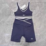 Summer high-waisted sports suit for women, color-blocking, backless, tight-fitting, nude-feel yoga suit for running and fitness