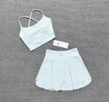 Spring and summer pleated skirt yoga tank top tennis skirt set golf skirt set running fitness two-piece set