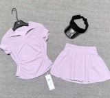 Spring and summer new sports casual fashion set for women, simple POLO shirt top and hip-hugging half skirt two-piece set