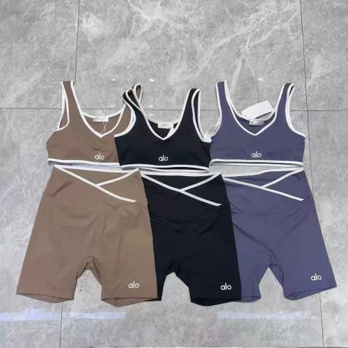 Summer high-waisted sports suit for women, color-blocking, backless, tight-fitting, nude-feel yoga suit for running and fitness