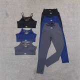 European and American Yoga Set Fashion Sexy Outdoor Running Bare-Skin Fitness Tight Quick-Dry Sportswear Suite