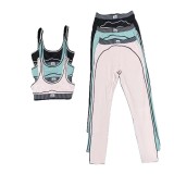 nude yoga suit set, women's sports yoga suit, fitness buttock lifting Pilates external yoga suit