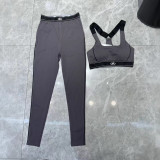 High-End New Yoga Sports Set: Cross-Strap Tank Top + Elastic High-Waisted Tight Pants