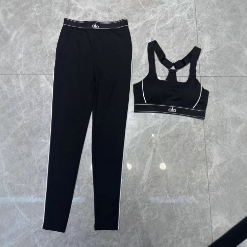 High-End New Yoga Sports Set: Cross-Strap Tank Top + Elastic High-Waisted Tight Pants