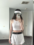 Spring and summer new sports style anti-exposure fitness classic short skirt outdoor casual yoga elastic waist tennis skirt