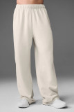 aL yoga 3D logo sports pants, fleece-lined, loose casual sweatpants, windproof and warm straight-leg trousers