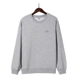 lO Heavy Industry Silver-Plated 3D Logo Round-Neck Sweatshirt, Autumn and Winter Trendy Fashionable Unisex Simple Loose-Fit Jacket