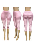 HR25031 European and American fashion women's elastic satin glossy hot pants shorts (fixed price, no price changes)