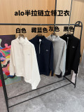 Spring and autumn Kim Ji-soo style half-zip stand-up collar sweatshirt for women, casual loose-fit sports top, slimming, in stock