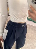 In stock 2025 new model long pants, straight-leg, reflective leg logo, casual webbing, high-waisted, ice silk, drapey, light sports pants