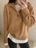 In stock: 2025 Fall/Winter new model RL Ralph Lauren half-zip turtleneck knit pullover with pony embroidery