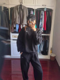 In stock 2025 spring/autumn sweatshirt, casual loose fit, sporty style, pure cotton terry, round neck, loose and slimming