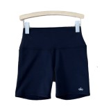 In-stock women's black high-waisted sports fitness yoga shorts, tummy control and butt-lifting three-point hot pants, high-end version