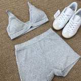 2025 Autumn Letter Print Yoga Sports Fitness Three-Piece Set: Sweatshirt, Cardigan, Short Camisole, Korean Style Short Sleeve