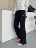 In stock 26 Spring/Autumn new straight drawstring terry sweatpants, casual sports wide-leg pants, loose, comfortable and versatile