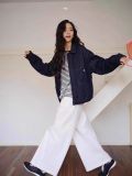 In stock: 2026 Spring New Egg Denim Jacket, original color, egg-shaped, loose fit, Korean style, suitable for petite individuals