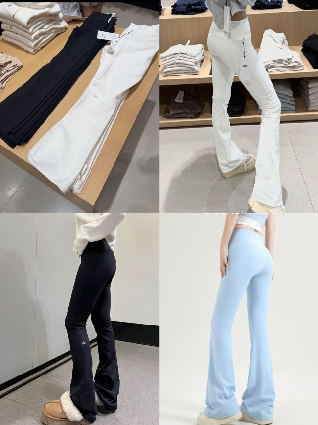 In-stock flared yoga pants for summer, suitable for sports and casual wear, versatile, with a cooling effect, high elasticity, tummy control, and butt-lifting effect