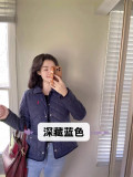 In-stock winter RL women's jacket with diamond pattern, turn-down collar, versatile, color-blocking, lightweight, slim-fit cotton coat, slimming outerwear