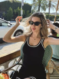 2026 Spring/Summer New Women's Knit Camisole Dress for Outdoor Sports, Breathable, Sexy, Short Dress