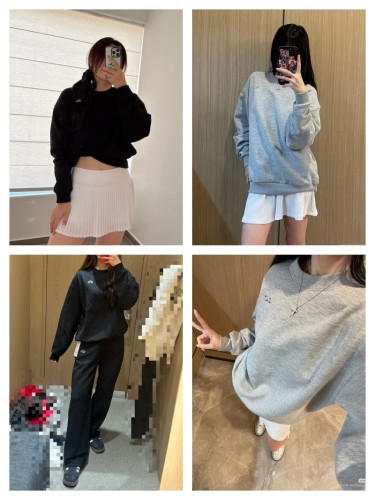 In stock 2025 spring/autumn sweatshirt, casual loose fit, sporty style, pure cotton terry, round neck, loose and slimming