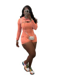 HR24019 European and American fashion women's clothing, new spring/summer collection, long-sleeved hooded, slim-fit jumpsuit two-piece set