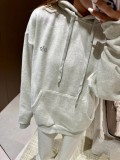 In stock 2025 Spring/Autumn model, three-dimensional logo sports drawstring hooded sweatshirt, loose and casual, same style as Kim Ji-soo