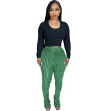 HR23101 European and American women's clothing, fluffy texture, breathable, high elasticity, fashionable, casual, versatile, slim-fit stacked pants