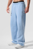 aL yoga 3D logo sports pants, fleece-lined, loose casual sweatpants, windproof and warm straight-leg trousers