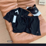 In-stock women's sports suit: polo shirt with shoulder pleats, waist-cinching slimming top, anti-exposure short skirt, yoga wear