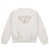 Trendy brand sweatshirt with daisy and dachshund prints and embroidery, same style as Jin Gaoyin, pure cotton round-neck top for women, street fashion brand