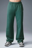 aL yoga 3D logo sports pants, fleece-lined, loose casual sweatpants, windproof and warm straight-leg trousers