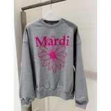 Trendy brand sweatshirt with daisy and dachshund prints and embroidery, same style as Jin Gaoyin, pure cotton round-neck top for women, street fashion brand
