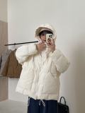 In-stock Korean egg down jacket, egg-style Korean-style white duck down unique and super stylish hooded fashion jacket