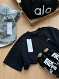 Premium authentic silver label logo candy-colored simple short-sleeve women's loose versatile casual T-shirt 2025 summer
