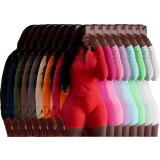 HR24068 Bestseller Extension Spring New Style European and American Sports Casual Sexy Tight-Fitting Long-Sleeve Shorts Two-Piece Set
