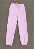 In stock: 2025 Fall/Winter fleece-lined crew neck sweatshirt + fleece-lined drawstring cuffed long pants, warm and versatile