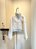 In stock: 2025 winter new lamb wool stand-up collar zip-up short jacket, fleece-lined, warm, sporty casual top