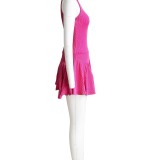 HR24021 European and American women's clothing, high-stretch fabric, twisted strap sleeveless dress (with safety shorts)