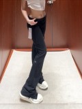 Summer straight-leg casual long pants, wide-leg yoga sports relaxed drawstring flared slim-fit pants, comfortable and loose