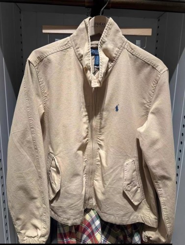 In stock 2025 Spring/Autumn Ralph Lauren Embroidered Vintage Stand Collar Double Button Casual Jacket Unisex