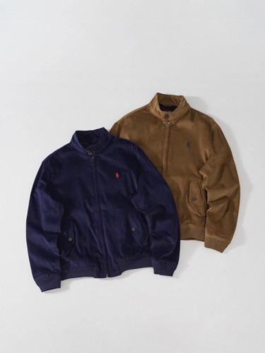 RL Ralph Lauren old money style corduroy jacket with pony logo embroidery, vintage unisex loose jacket in retro style
