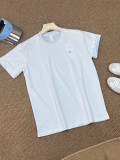 2025 Summer Round Neck T-Shirt with Contrasting Color Cuffs and 3D Letter Embellishments, Loose Fit, Versatile, Women's Casual Short Sleeve, Japanese and Korean Style