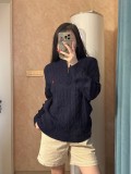 In stock: 2025 Fall/Winter new model RL Ralph Lauren half-zip turtleneck knit pullover with pony embroidery