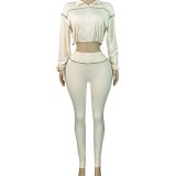HR25033 European and American fashion women's sexy elastic buckle waist-cinching off-shoulder sleeve tight-fitting long pants two-piece set for women